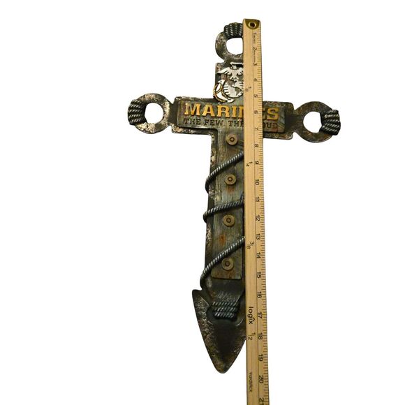 Anchor Marines 20" Large Anchor Cross Rustic The Few The Proud Western Heavy - Picture 3 of 5